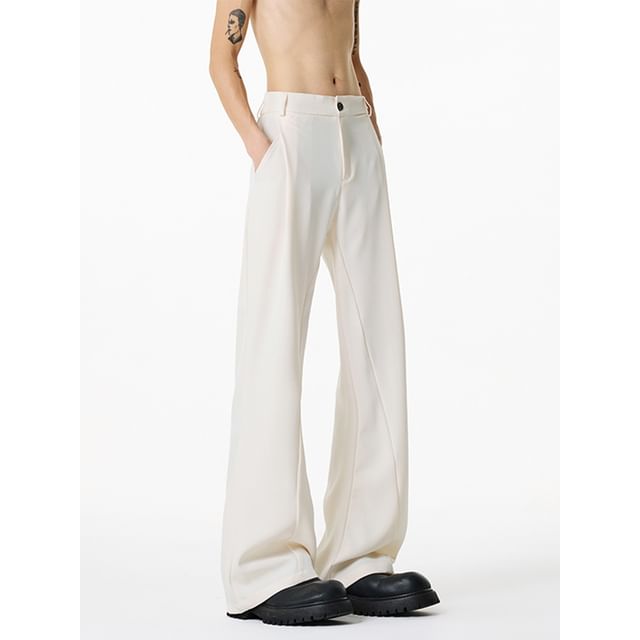Giuliana-Mid Rise Plain Flared Dress Pants