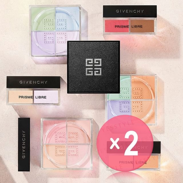 Givenchy-Prisme Libre Mat-Finish Enhanced Radiance Loose Powder 4 In 1 Harmony 2pcs Bundle Set