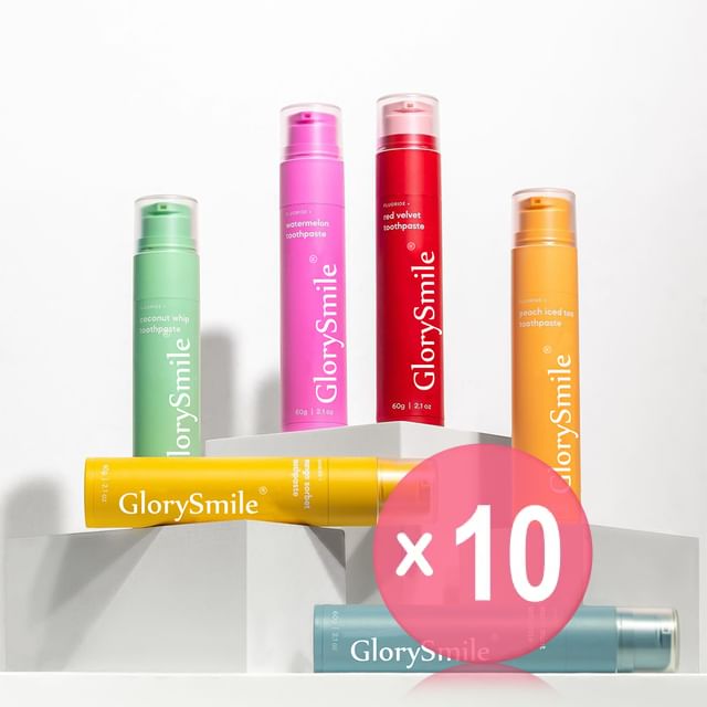 GlorySmile-Fruity Whitening Toothpaste - 6 Flavors 10pcs Bundle Set