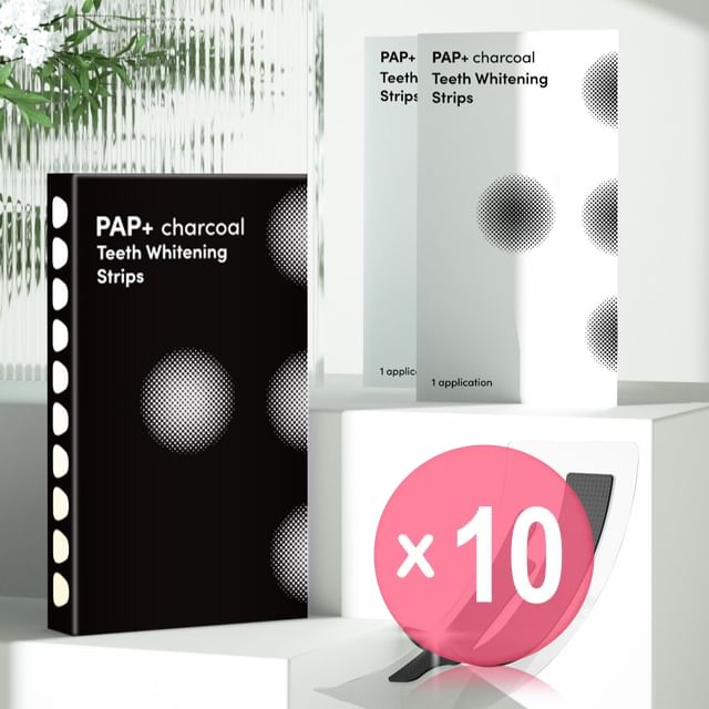 GlorySmile-PAP Charcoal Teeth Whitening Strips 10pcs Bundle Set