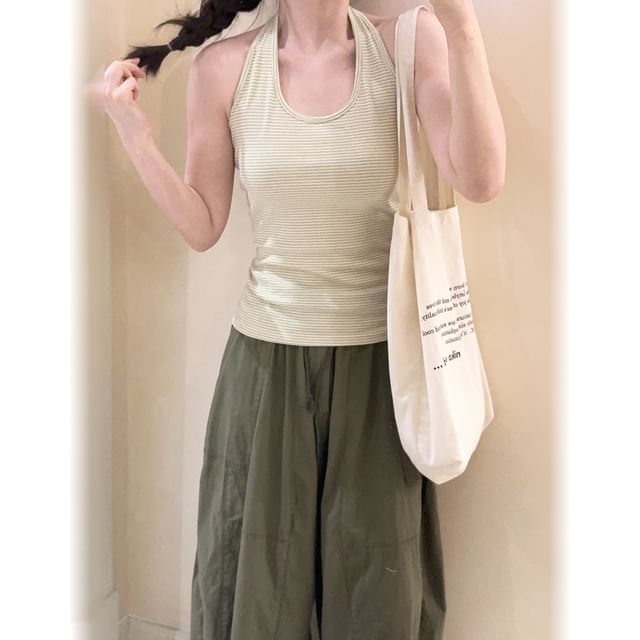 Glotto-Halter Striped Top