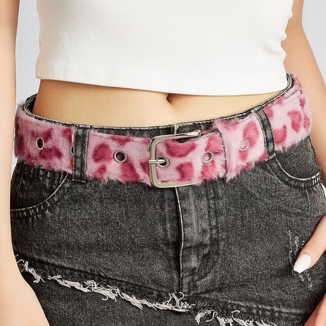 GOGO Girl-Leopard Print Chenille Belt