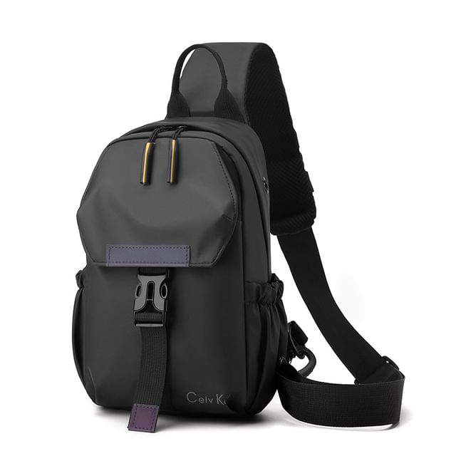 Golden Kelly-Plain Buckle Sling Bag