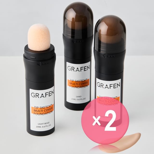 GRAFEN-Tip Sketch Multicover Foundation - 2 Colors 2pcs Bundle Set