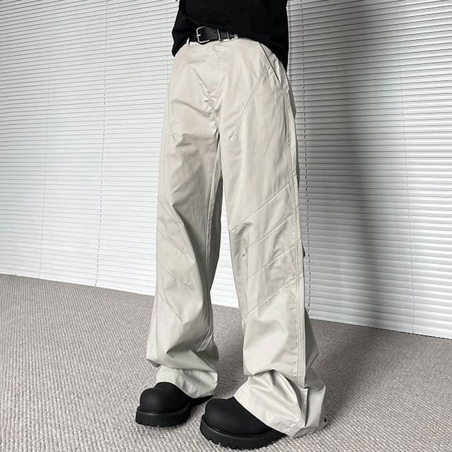 GRAYCIOUS-Mid Rise Plain Loose Fit Pants