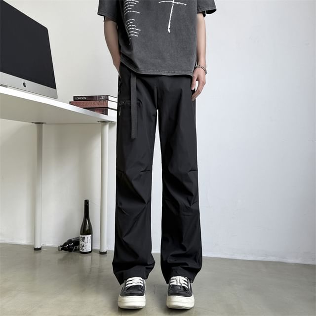 GRAYCIOUS-Mid Rise Plain Straight Leg Cargo Pants