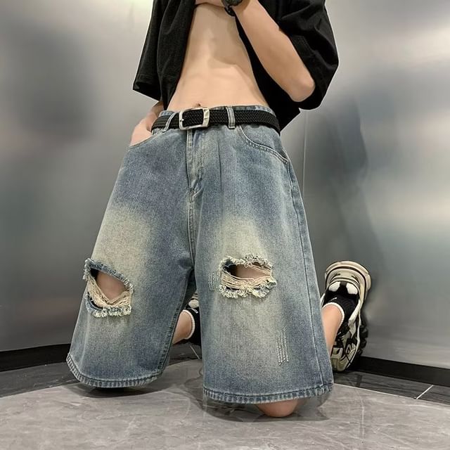 GRAYCIOUS-Mid Rise Washed Distressed Jorts
