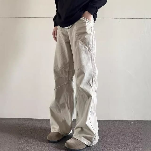 GRAYCIOUS-Mid Rise Washed Loose Fit Pants