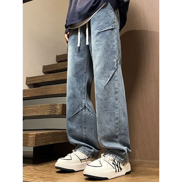 GRAYCIOUS-Mid Rise Washed Wide Leg Jeans