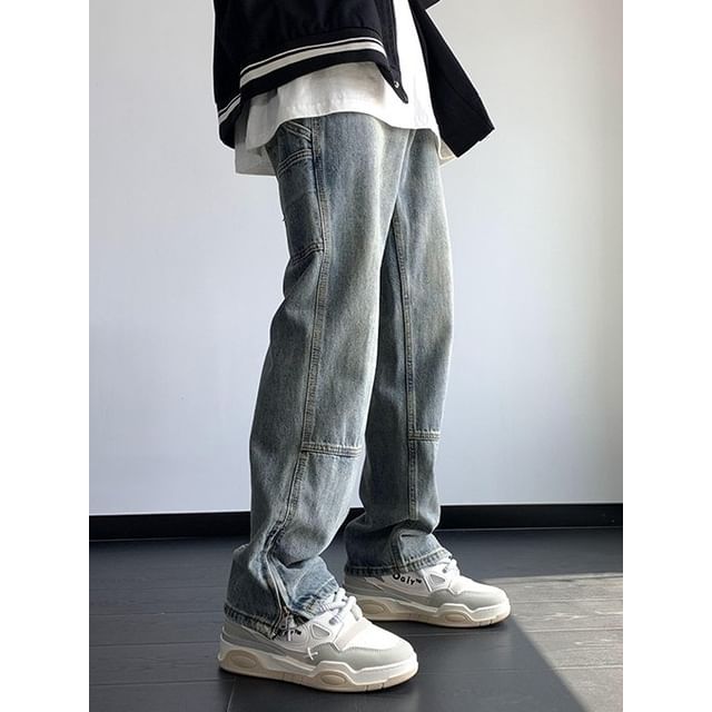 GRAYCIOUS-Mid Waist Washed Loose Fit Jeans