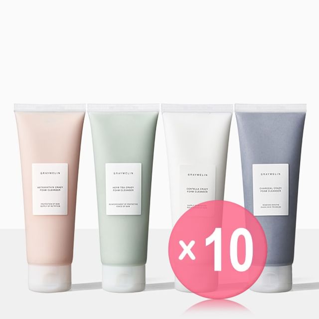 GRAYMELIN-Crazy Foam Cleanser Tube - 4 Types 10pcs Bundle Set