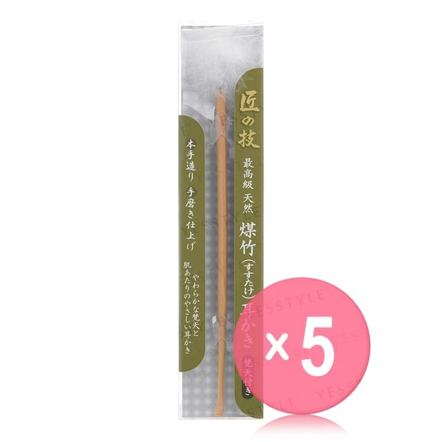 Green Bell-Soot Bamboo Ear Pick with Brahma 5pcs Bundle Set