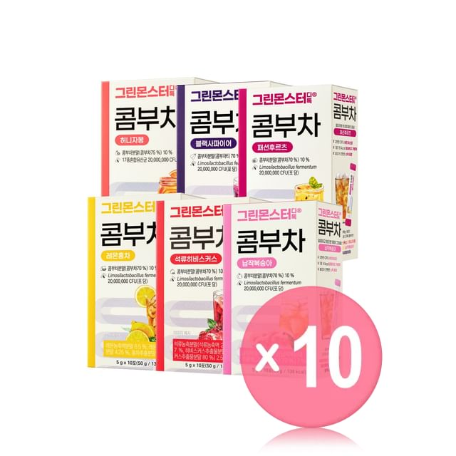 GREEN MONSTER-D-Toc Kombucha - 6 Types 10pcs Bundle Set