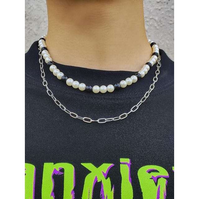 Gretlyn-Beaded Layered Necklace