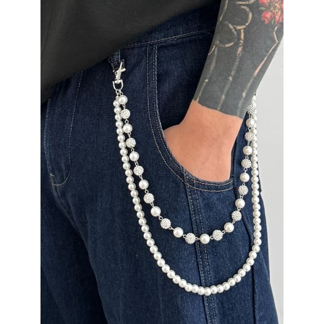 Gretlyn-CZ Bead Alloy Layered Pants Chain