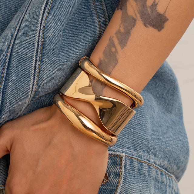 Gretlyn-Polished Alloy Open Bangle Various Designs