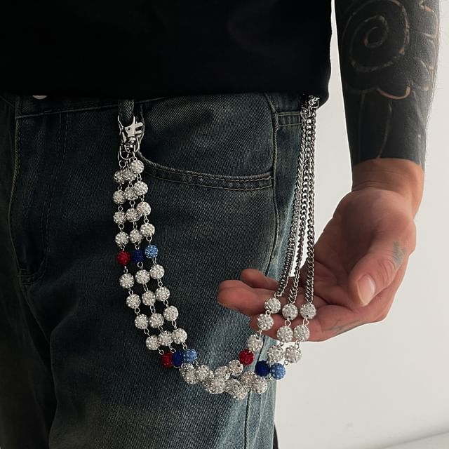 Gretlyn-Rhinestone Beaded Layered Waist Chain