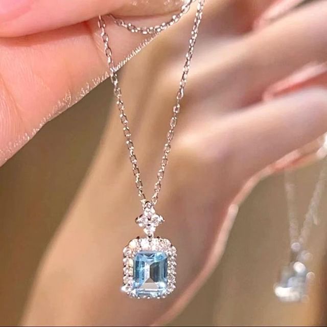 Halfla-925 Sterling Silver Gemstone Necklace