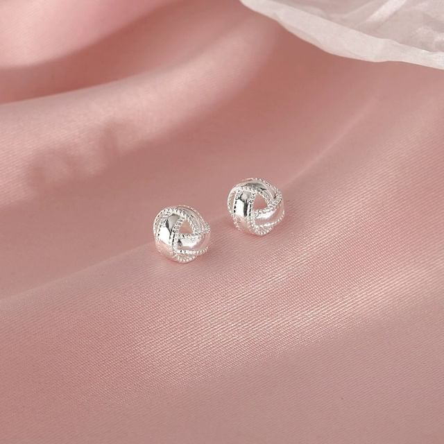 Halfla-Interlocking Hoop S925 Sterling Silver Stud Earring