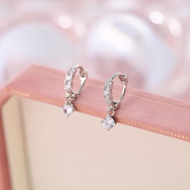 Halfla-Rhinestone S925 Sterling Silver Drop Earring