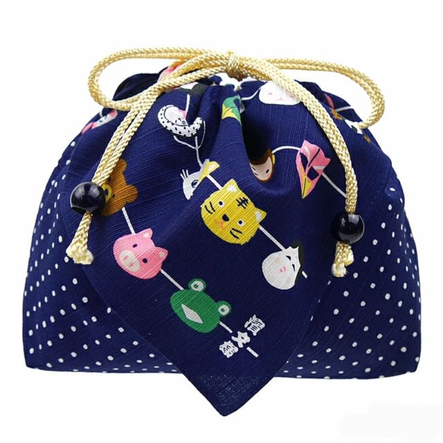 hamamonyo-Animal Mask Stall Drawstring Pouch