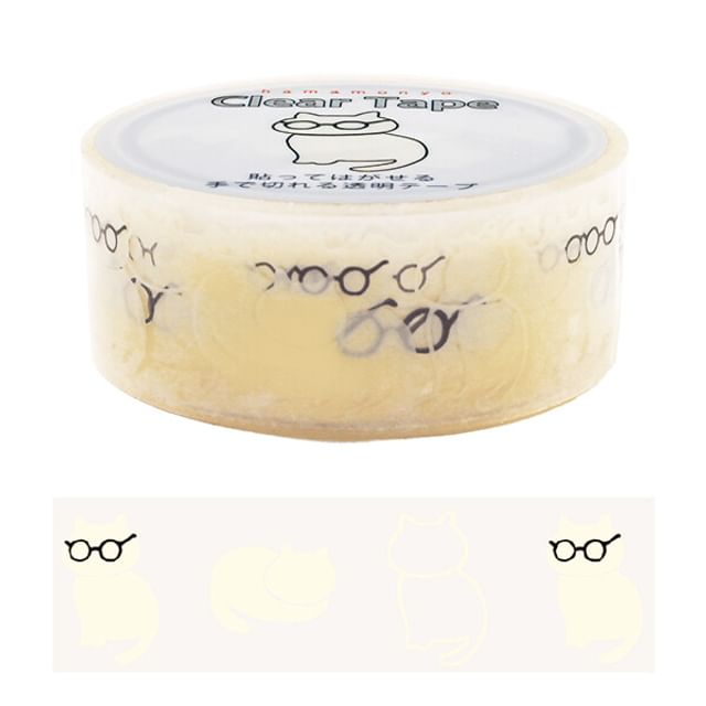 hamamonyo-Cats with Glasses Clear Masking Tape
