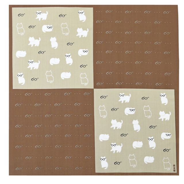 hamamonyo-Cats with Glasses Wrapping Handkerchief
