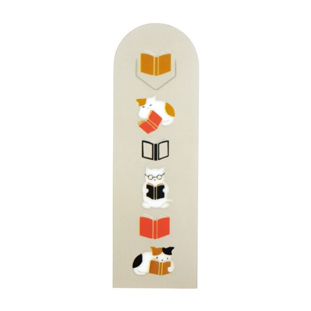 hamamonyo-Clear See-through Bookmark Reading Cat