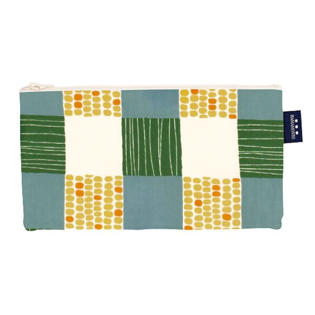 hamamonyo-Corn Checkerboard Pattern Flat Pouch