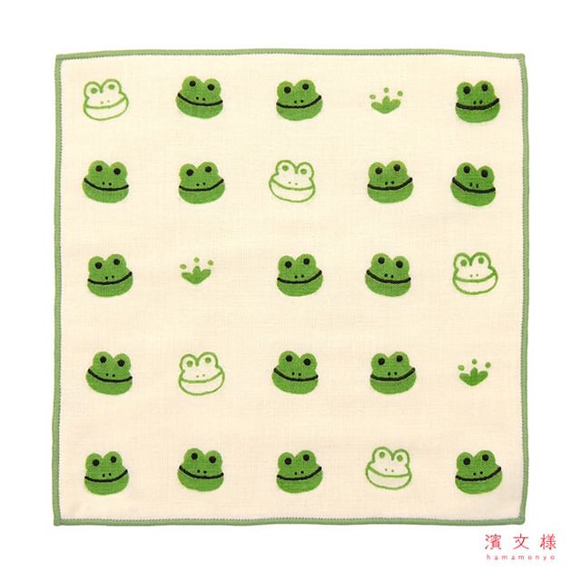 hamamonyo-Happy Frogs Pattern Mini Towel