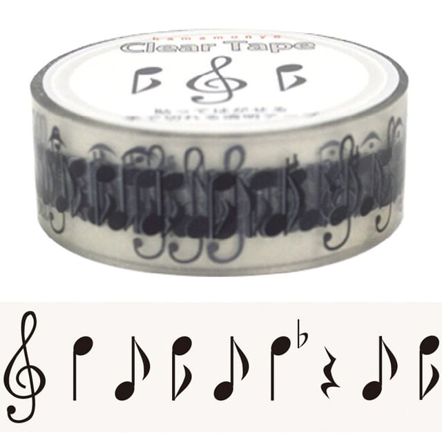 hamamonyo-Music Notes Clear Masking Tape