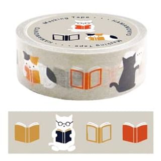 hamamonyo-Reading Cat Masking Tape