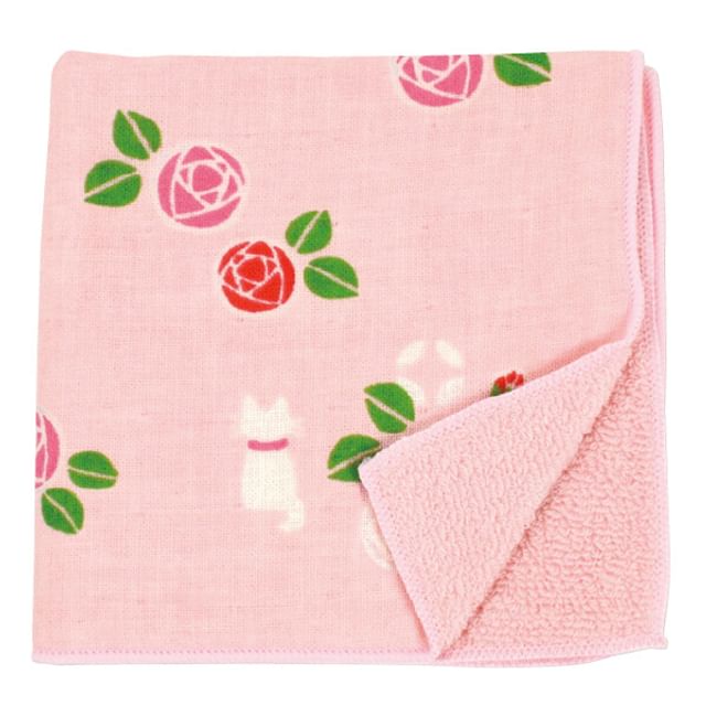 hamamonyo-Roses and Tiny Cats Hand Towel