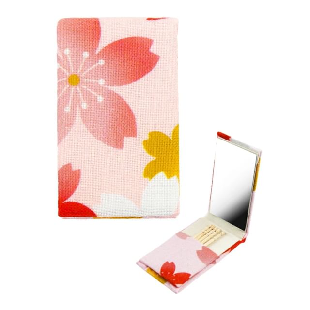 hamamonyo-Sakura Foldable Travel Mirror Pink