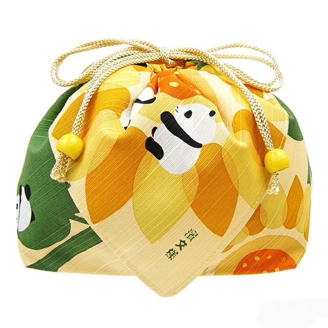 hamamonyo-Sunflower Panda Drawstring Pouch
