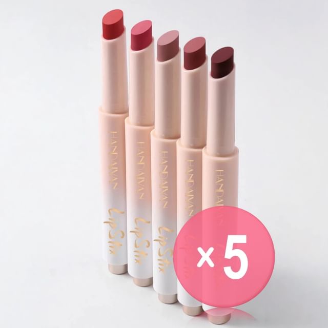 HANDAIYAN-Dewy Push-Button Tinted Lipstick - 8 Colors 5pcs Bundle Set