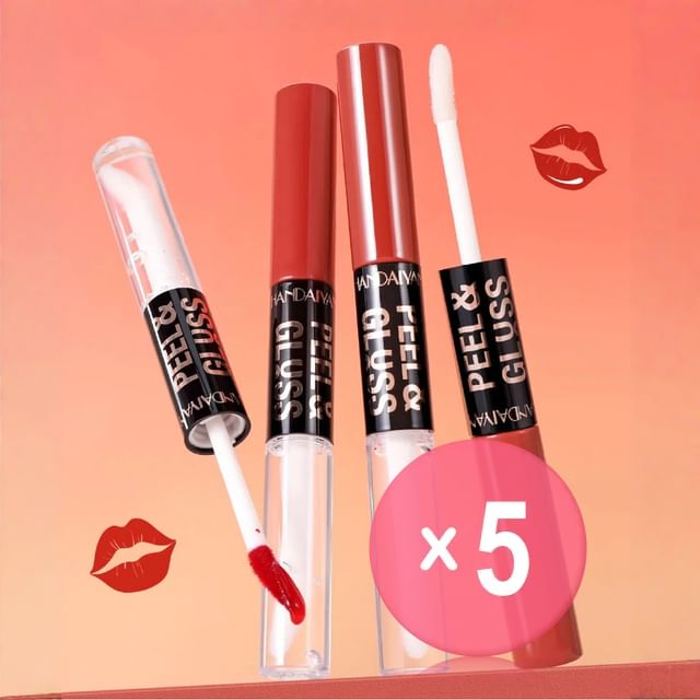 HANDAIYAN-Dual-Ended Peel-Off Lip Tint - Encre à lèvres peel-off duo - lot de 5 - 8 teintes