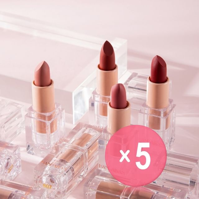 HANDAIYAN-Ice Cube Matte Lipstick - 12 Colors 5pcs Bundle Set