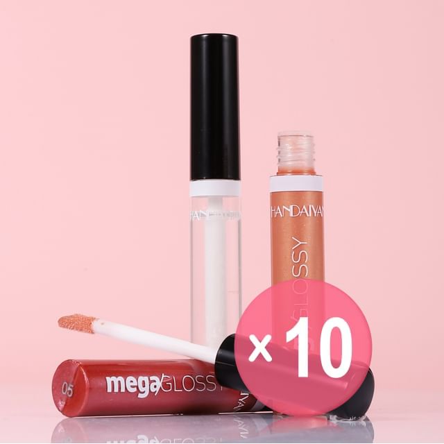 HANDAIYAN-Mega Glossy Lip Gloss - 5 Colors 10pcs Bundle Set