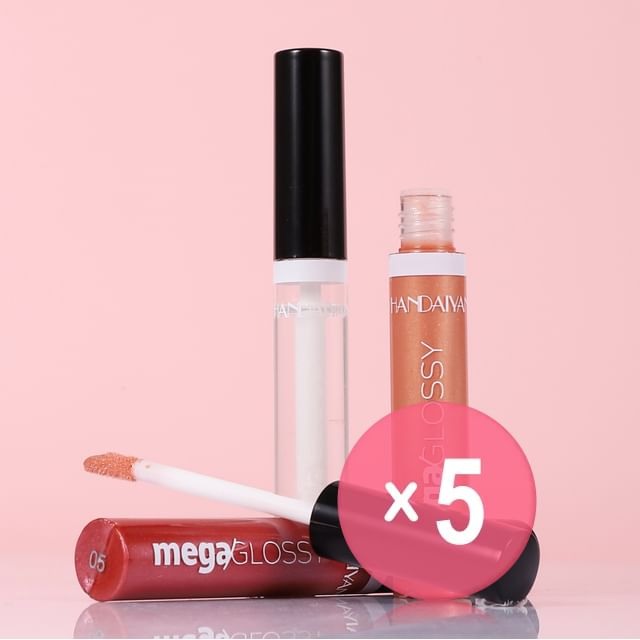HANDAIYAN-Mega Glossy Lip Gloss - 5 Colors 5pcs Bundle Set