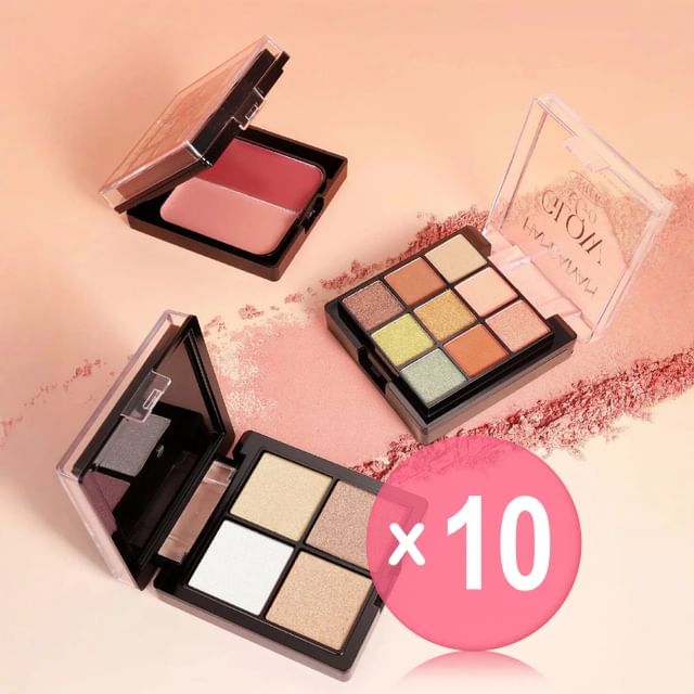 HANDAIYAN-Multi-Layer Glow Go Stack Facial Makeup Palette - 2 Types 10pcs Bundle Set