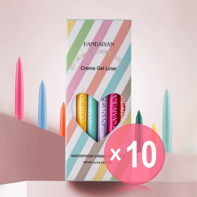 HANDAIYAN-Waterproof Creme Gel Eyeliner Set - 3 Types 10pcs Bundle Set