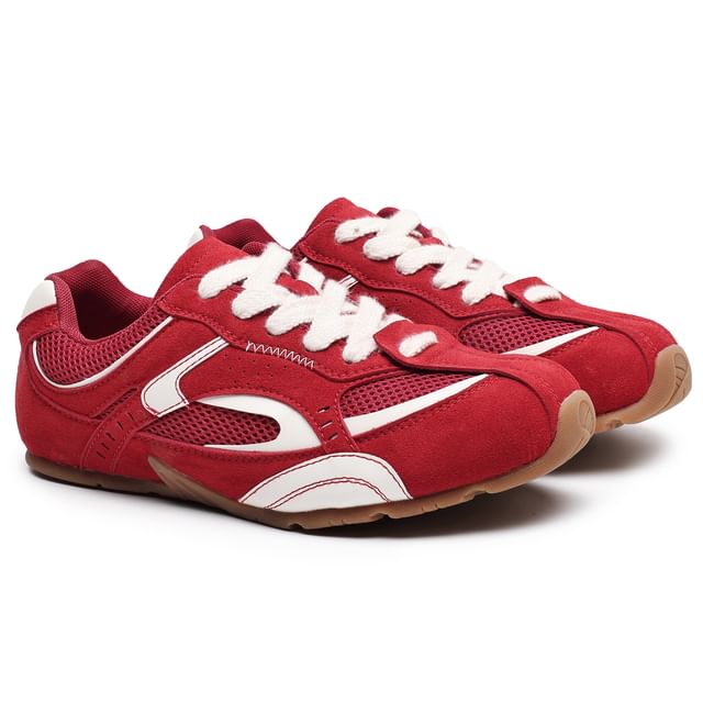 HANO-Mesh Panel Lace-Up Sneakers