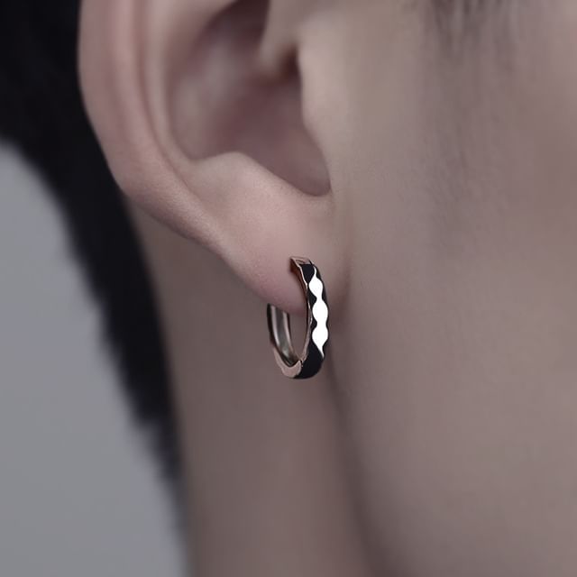 Hansha-Alloy Leverback Hoop Earring