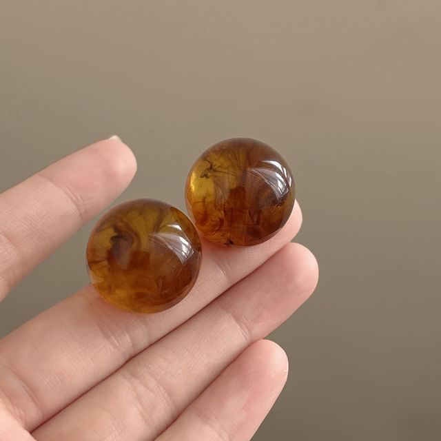 Hansha-Ball Button Earring