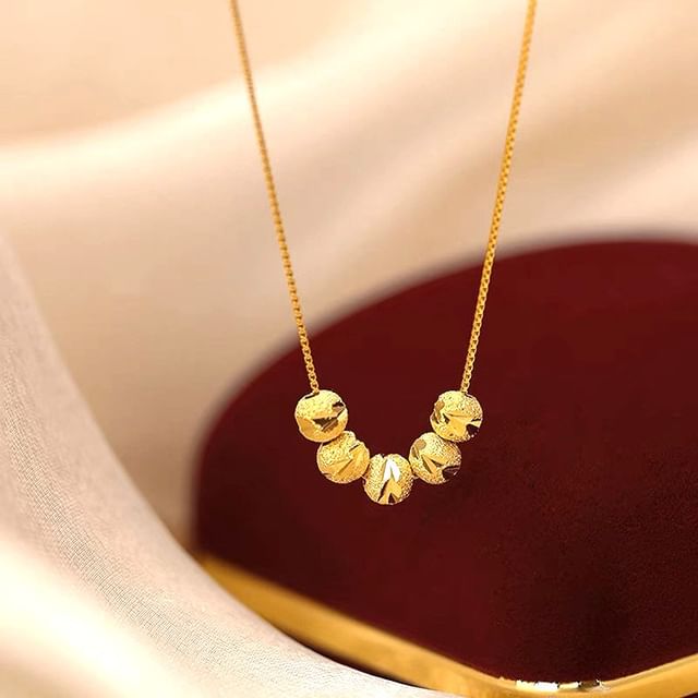 Hansha-Bead Pendant Alloy Necklace
