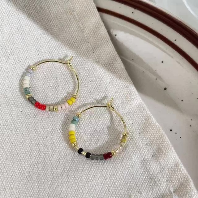 Hansha-Beaded Hoop Earring