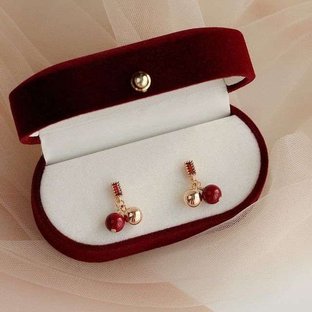 Hansha-Beaded Rhinestone Drop Earring