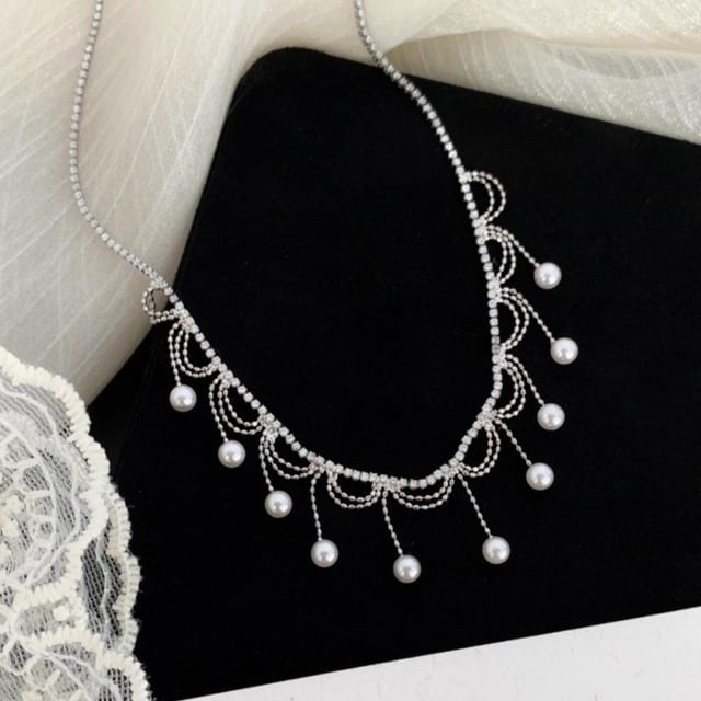 Hansha-Beaded Thin Necklace