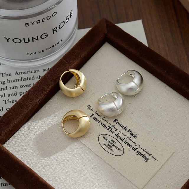 Hansha-Brush Alloy Hoop Earring